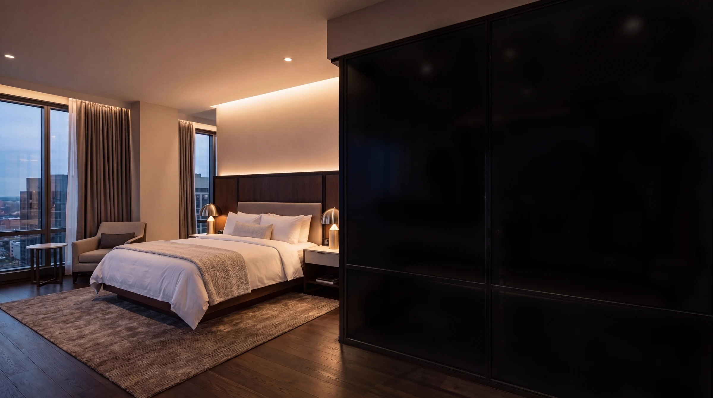 Privatsphäre auf Knopfdruck in der Hotel-Suite
